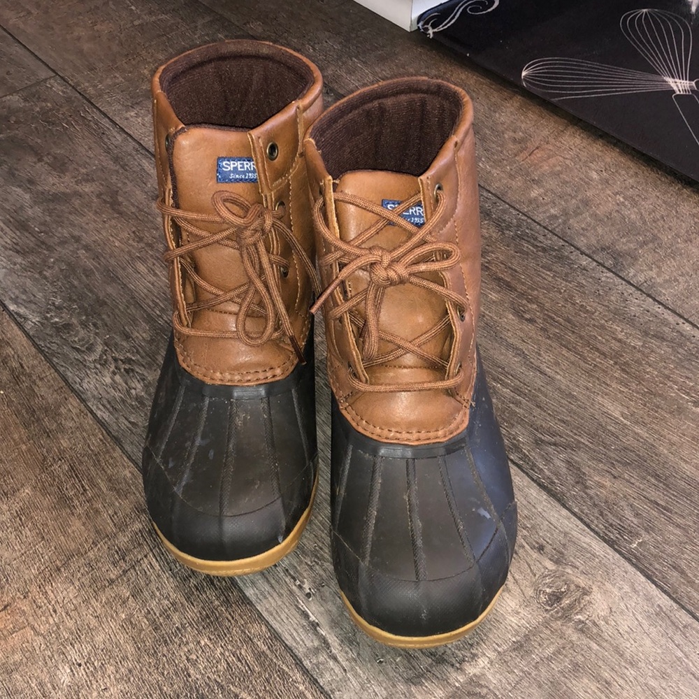 Sperry kids boots brown